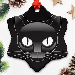 Grey Eyes Kitty Cat Ornament (snowflake) by HermanTelo