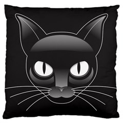 Grey Eyes Kitty Cat Large Cushion Case (one Side)