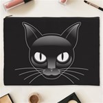 Grey Eyes Kitty Cat Cosmetic Bag (XXXL) Front