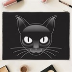 Grey Eyes Kitty Cat Cosmetic Bag (XXXL) Back