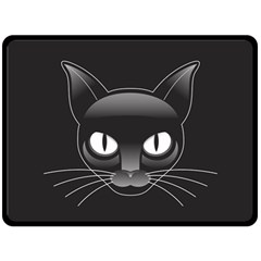 Grey Eyes Kitty Cat Double Sided Fleece Blanket (large)  by HermanTelo