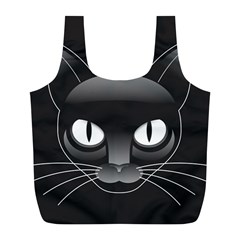 Grey Eyes Kitty Cat Full Print Recycle Bag (l)