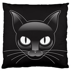 Grey Eyes Kitty Cat Standard Flano Cushion Case (two Sides)