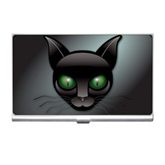 Green Eyes Kitty Cat Business Card Holder