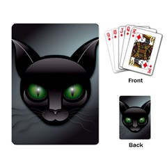 Green Eyes Kitty Cat Playing Cards Single Design by HermanTelo