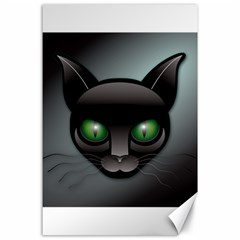 Green Eyes Kitty Cat Canvas 24  X 36 