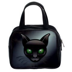 Green Eyes Kitty Cat Classic Handbag (two Sides)