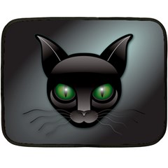 Green Eyes Kitty Cat Fleece Blanket (mini)