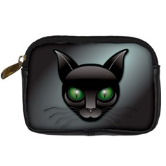 Green Eyes Kitty Cat Digital Camera Leather Case