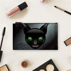 Green Eyes Kitty Cat Cosmetic Bag (small)