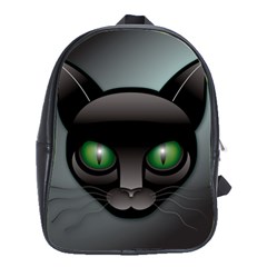 Green Eyes Kitty Cat School Bag (large)