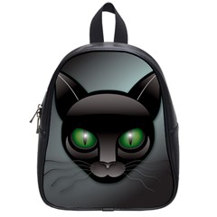 Green Eyes Kitty Cat School Bag (small) by HermanTelo