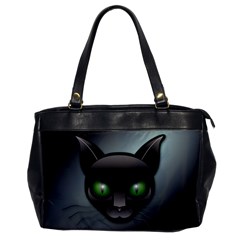 Green Eyes Kitty Cat Oversize Office Handbag by HermanTelo