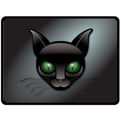 Green Eyes Kitty Cat Fleece Blanket (large) 