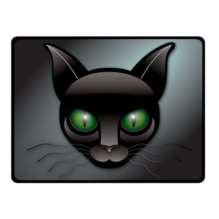 Green Eyes Kitty Cat Fleece Blanket (Small)