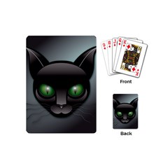 Green Eyes Kitty Cat Playing Cards (mini) by HermanTelo