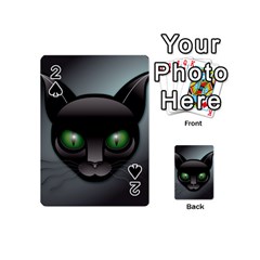 Green Eyes Kitty Cat Playing Cards Double Sided (mini) by HermanTelo