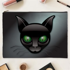 Green Eyes Kitty Cat Cosmetic Bag (xxxl)