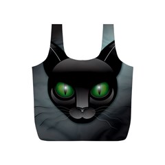 Green Eyes Kitty Cat Full Print Recycle Bag (s)