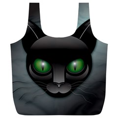 Green Eyes Kitty Cat Full Print Recycle Bag (xl) by HermanTelo