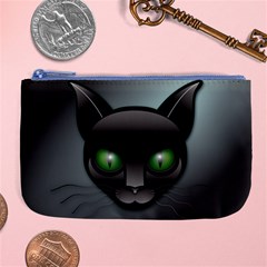 Green Eyes Kitty Cat Large Coin Purse