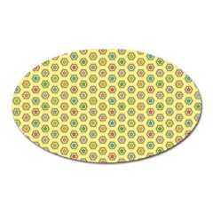 Hexagonal Pattern Unidirectional Yellow Oval Magnet by HermanTelo