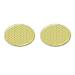 Hexagonal Pattern Unidirectional Yellow Cufflinks (oval)