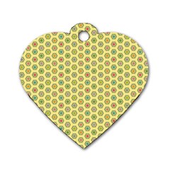 Hexagonal Pattern Unidirectional Yellow Dog Tag Heart (one Side)