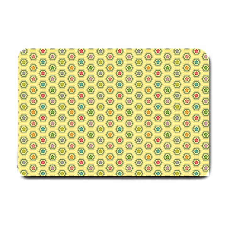 Hexagonal Pattern Unidirectional Yellow Small Doormat 