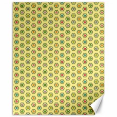 Hexagonal Pattern Unidirectional Yellow Canvas 11  X 14  by HermanTelo