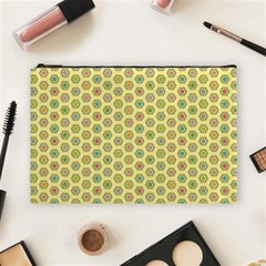 Hexagonal Pattern Unidirectional Yellow Cosmetic Bag (large)