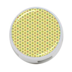 Hexagonal Pattern Unidirectional Yellow 4-port Usb Hub (one Side)