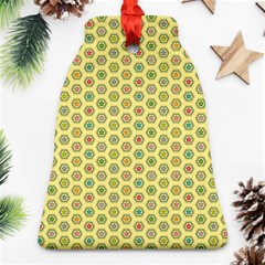 Hexagonal Pattern Unidirectional Yellow Bell Ornament (two Sides) by HermanTelo