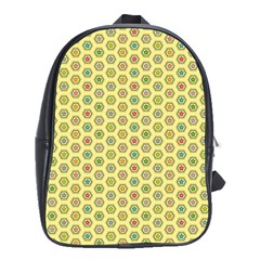 Hexagonal Pattern Unidirectional Yellow School Bag (xl) by HermanTelo