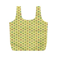 Hexagonal Pattern Unidirectional Yellow Full Print Recycle Bag (m)