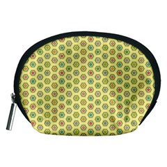 Hexagonal Pattern Unidirectional Yellow Accessory Pouch (medium) by HermanTelo