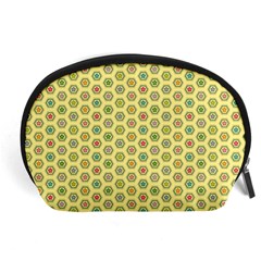 Hexagonal Pattern Unidirectional Yellow Accessory Pouch (large)