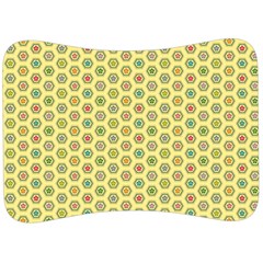 Hexagonal Pattern Unidirectional Yellow Velour Seat Head Rest Cushion by HermanTelo