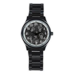 Many Lamps Background Stainless Steel Round Watch