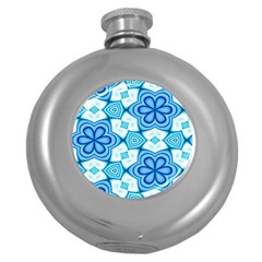 Pattern Abstract Wallpaper Round Hip Flask (5 Oz)