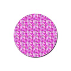 Maple Leaf Plant Seamless Pattern Rubber Round Coaster (4 Pack)  by HermanTelo