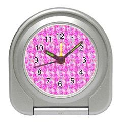 Maple Leaf Plant Seamless Pattern Travel Alarm Clock