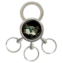 Awesome Tiger With Flowers 3-ring Key Chain by FantasyWorld7