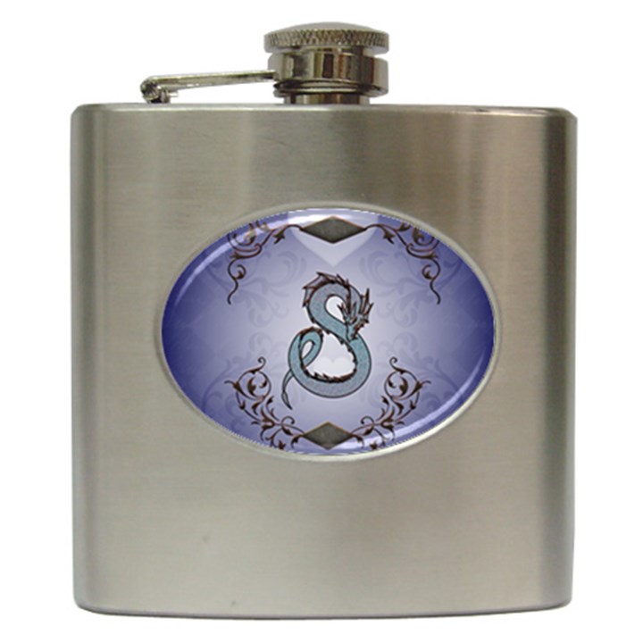 Wonderful Decorative Chinese Dragon Hip Flask (6 oz)