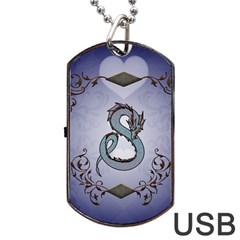 Wonderful Decorative Chinese Dragon Dog Tag Usb Flash (one Side) by FantasyWorld7