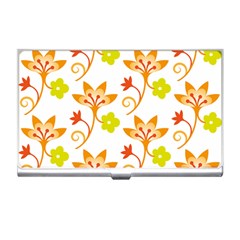 Pattern Floral Spring Map Gift Business Card Holder