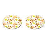 Pattern Floral Spring Map Gift Cufflinks (Oval) Front(Pair)