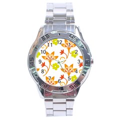 Pattern Floral Spring Map Gift Stainless Steel Analogue Watch by HermanTelo