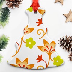 Pattern Floral Spring Map Gift Christmas Tree Ornament (two Sides)