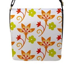 Pattern Floral Spring Map Gift Flap Closure Messenger Bag (l)